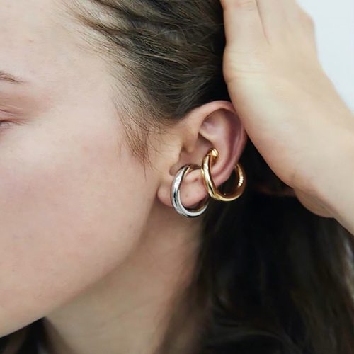 여성을 위한 보석 클립 귀걸이 유행 새로운 금속 귀 기하학적 액세서리