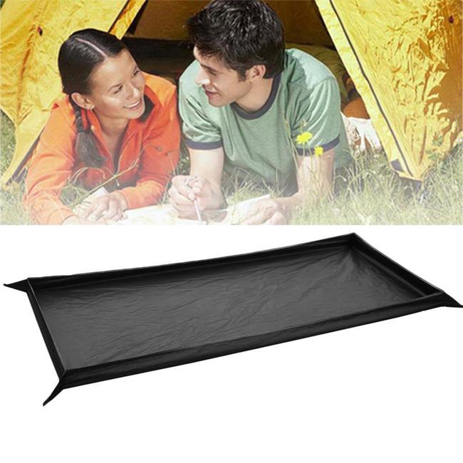 210D 옥스포드 블랙 방수 캠핑 타프 텐트 풋 프린트 휴대용 하이킹 생존 비치 피크닉 K9V4