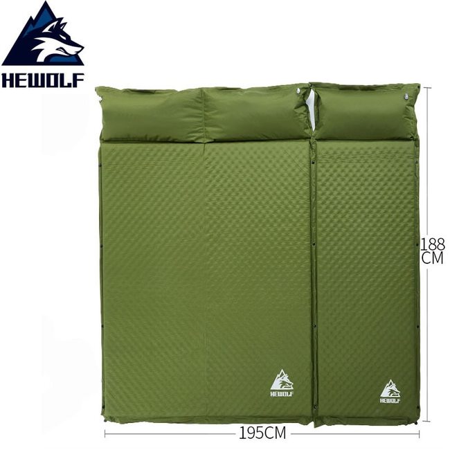 HEWOLF 2 + 1 SPLICED 야외 두꺼운 5CM 자동 풍선 쿠션 패드 텐트 캠핑 매트 침대 매트리스 색