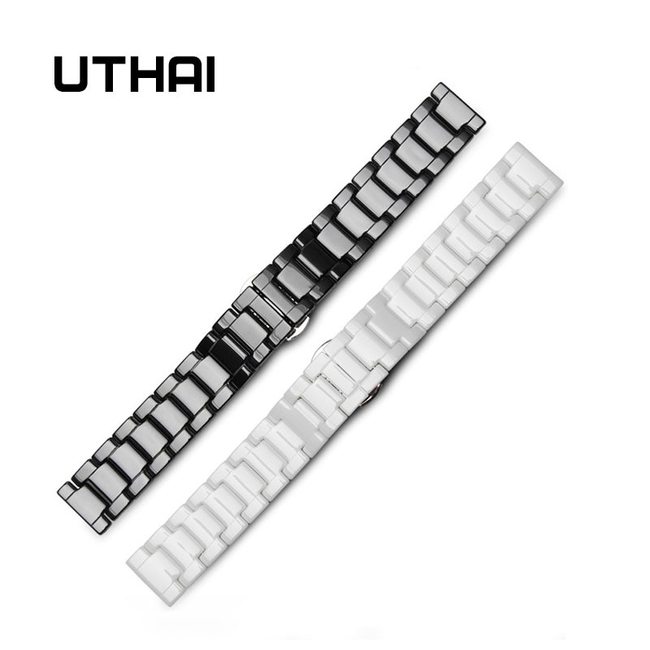 UTHAI C01 세라믹 20MM 시계 줄 22MM 밴드 고품질