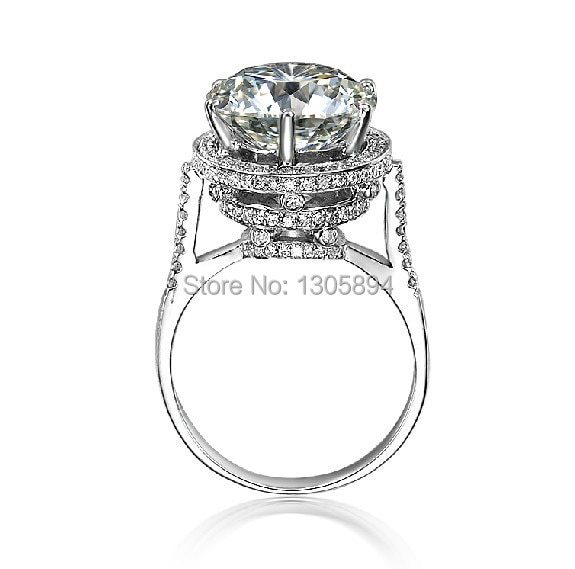 솔리드 플래티넘 PT950 5CT 다이아몬드 여성 결혼 반지 완월한 생일 선물 영원히 지속