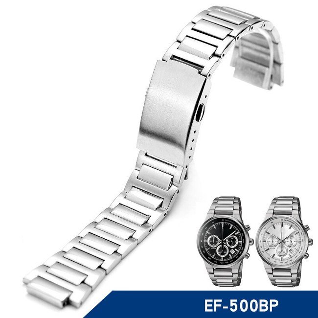 카시오 EF-554 EF-500 EF-545 EF-130 EF554 EF500 EF545 스테레스 스틸 시계 밴드 스트랩 팔찌에 대한 금속 방수 손목