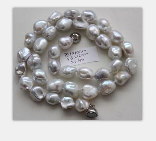 LUSTER1112MM 바로크 SILVER GRAY PEARL NECKLACE 18INCH 925SILVER KKK