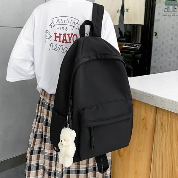 HOCODO 여자 캐주얼 백팩 고품질 여행 학교 가방 십대 소녀용 단색 가방