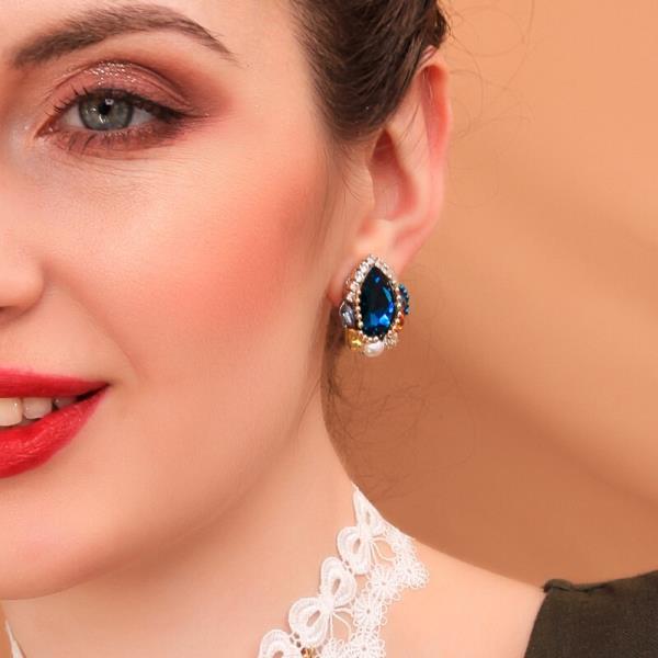 여자용 보헤미아 심플 디자인 귀여운 블루 컬러 오팔 귀걸이 Hirpin 핸드메이드 생일 선물 쥬얼리 액세서리