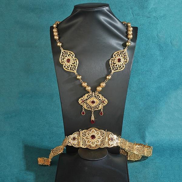 Arabian Wedding Jewelry Set Dress Robe Waist Back Accessories Necklace