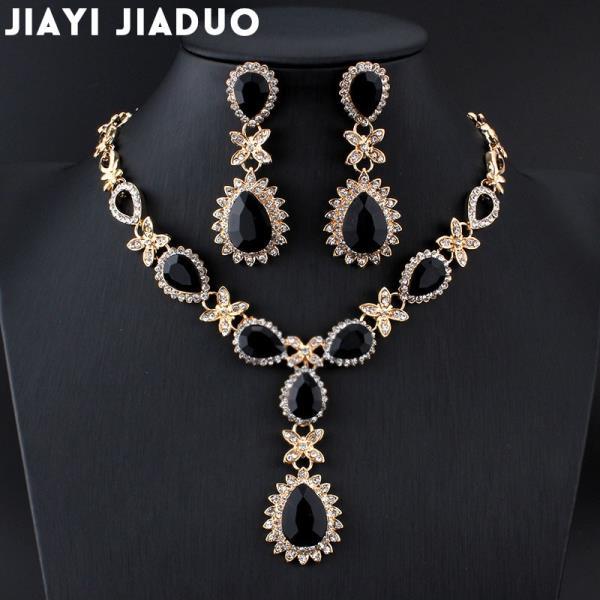 Jiayijiaduo-목걸이 귀걸이 세트 골드 컬러 아프리카 여자 고품질 결혼식 웨딩 쥬얼리 발렌타인데이 파티 선물