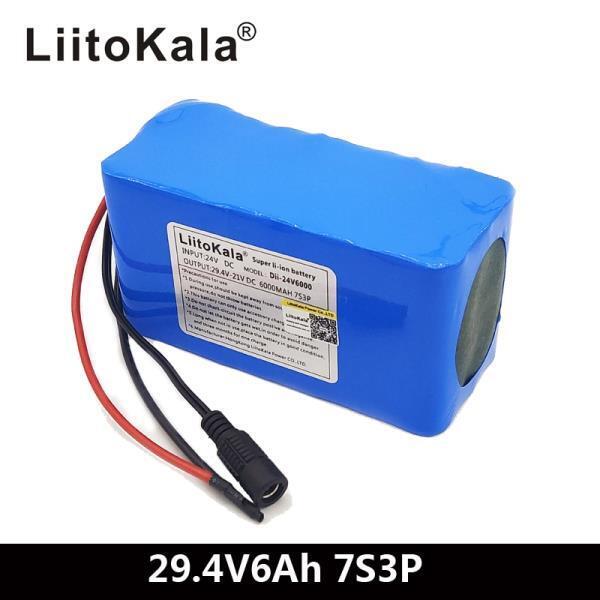 LiitoKala전기 자전거 리튬 이온 배터리 팩 24V 6Ah 7S3P 18650 v 29.4 mAh BMS