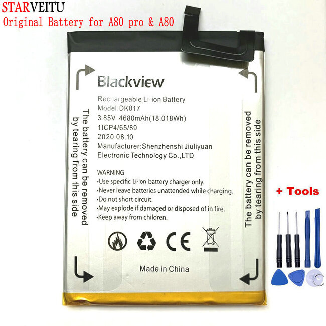 STARVEITUU-오리지널 4680MAH 배터리 BLACKVIEW A80 PRO 교체 용 충전식 리튬 이온