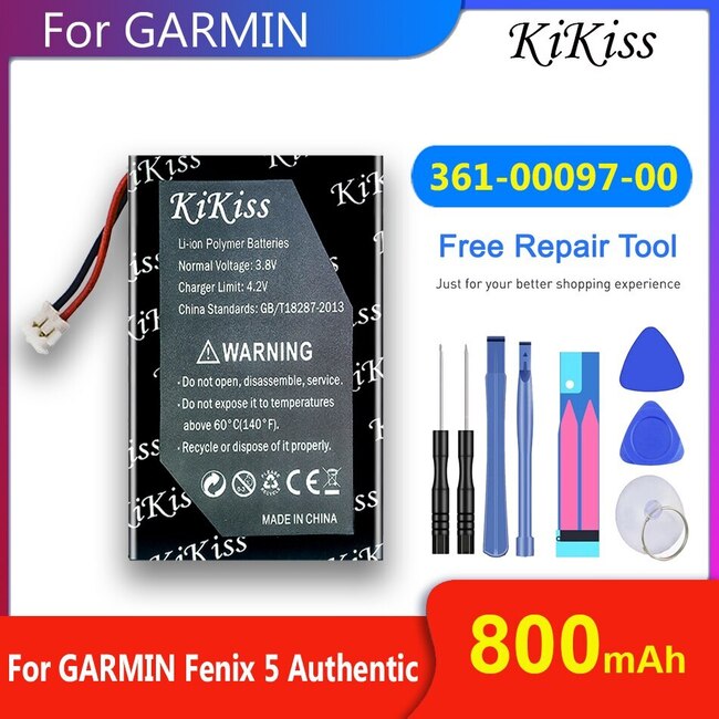 GARMIN FENIX 5 GPS 멀티 스포츠 트레이닝 시계 호환 KIKISS 800MAH 3610009700 배터리