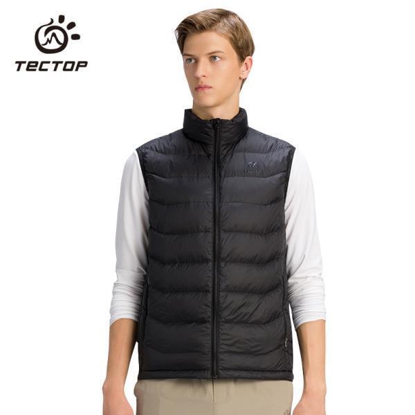 TECTOP-방수 화이트 오리털 숏 다운 조끼 남자, 가벼운 재킷,