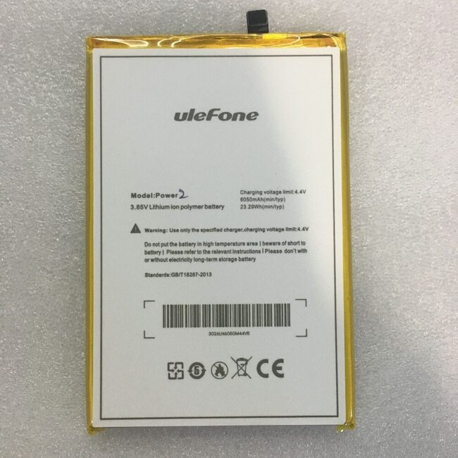 ULEFONE POWER 2 POWER2 핸드폰용 교체 배터리 6050MAH 충전식 리튬 폴리머 100 테스트 완료