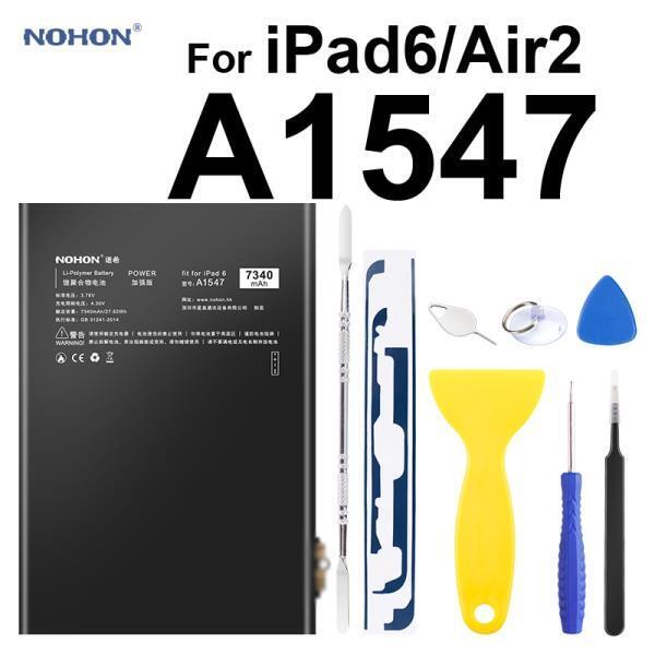 Nohon 배터리 용 iPad 6 / Air 2 Air2 A1547 7340mAh A1566 A1567 고용량 내장 바꿔 놓음 리튬 폴리머 배터리   도구  스티커 For iPad