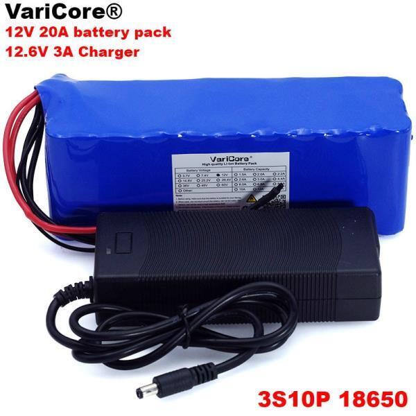 VariCore 12 V 20000mAh 18650 리튬 배터리 광부의 램프 방전 20A 240W 크세논 램프 배터리 팩 PCB  12.6V 3A 충전기 포함