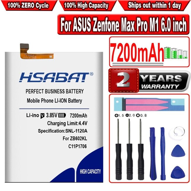 HSABAT-7200MAH C11P1706 배터리 ASUS ZENFONE MAX PRO M1 6.0 인치 ZB602KL X00TDB X00TDE 용