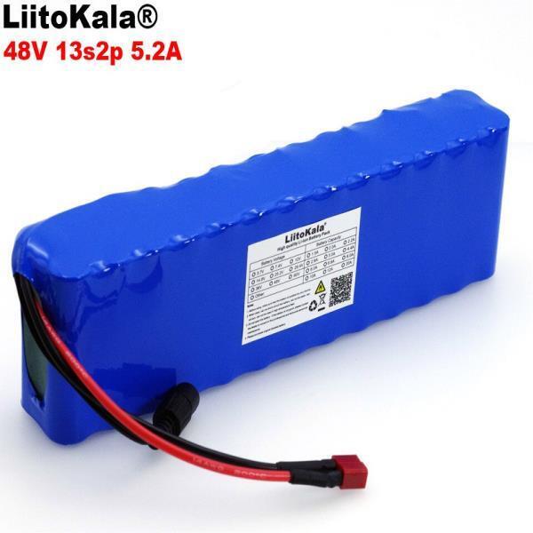 LiitoKala 48 v 5.2ah 13s2p 고출력 18650 전기 오토바이 배터리 차량 전기 배터리 DIY 48 v BMS 보호