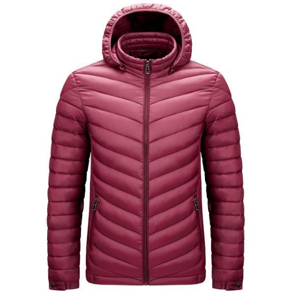 레인보우 쉐이드 남성코튼 다운 코트 초경량 후드 푹신한 재킷, 남성 방풍 따뜻한 파카 의류 6XL