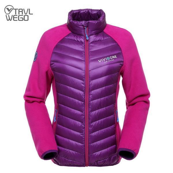 TRVLWEGO-여자 스포츠웨어, 하이킹 87% 화이트 덕 다운 재킷, 따뜻한 윈드브레이커 스포츠 코트, 캠핑 외출