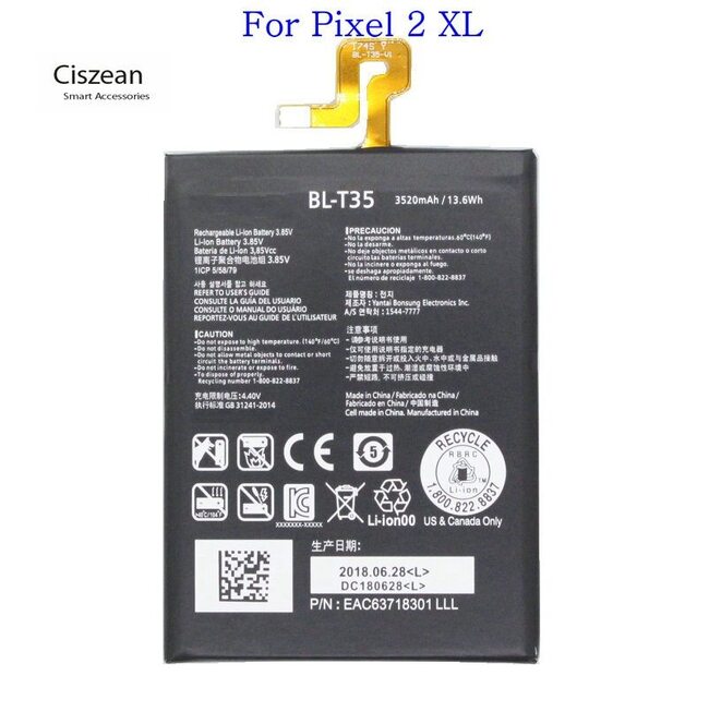 CISZEAN 1X3520 MAH 3.85 V DC BL-T35 교체 용 배터리 LG GOOGLE 2 PIXEL XL