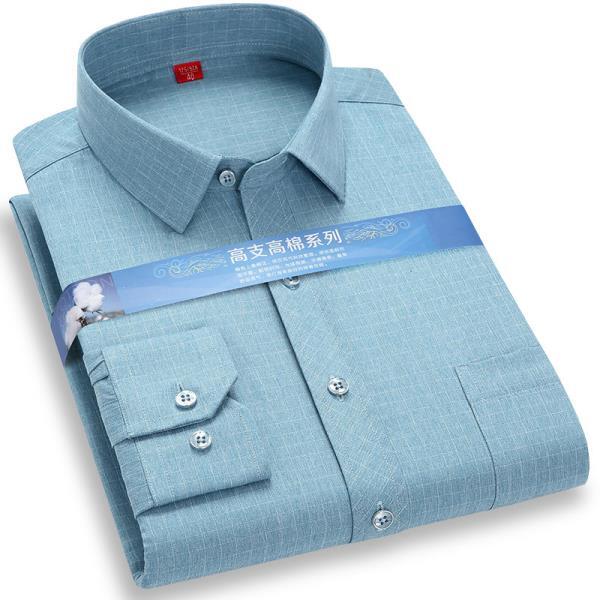 포멀 남성 프린트 체크 무늬 드레스 셔츠, 긴소셜상의, 사무실, 소프트 품질, 레귤러 핏, 스마트 캐주얼