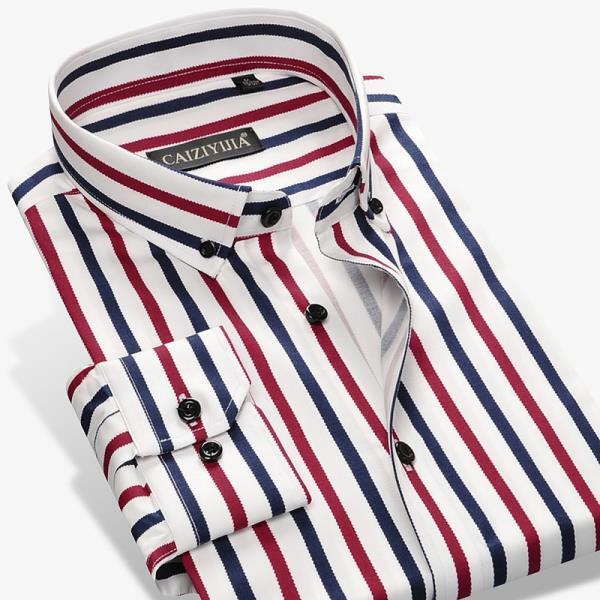 2017 디자이너 대비 멀티 스트라이프 캐주얼 남자 셔츠 슬림핏 컴포트 소프트 버튼 다운 디자인 코 m497