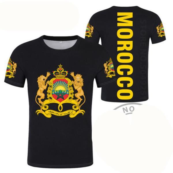 MOROCCO-Diy 티셔츠, 커스텀 메이드 이름 번호, 3 월 국가 플래그, Ma 왕국, 아랍어, 텍스트 프린팅, 사진 의류