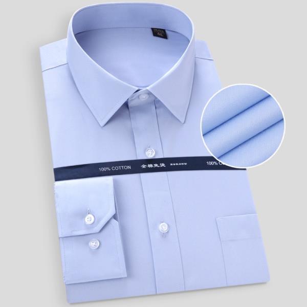 남자 긴셔츠, 단색 빅사이즈 레귤러 핏 스트라이프 비즈니스 고품질 비다림질 드레스, 화이트 블루, 2022