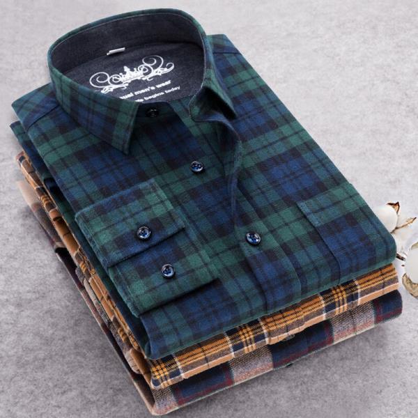 플란넬 체크 무늬 남성 셔츠, 100% 코튼 박시 두꺼운 기모 캐주얼 Camisas소프트 남자 빅사이즈 5XL