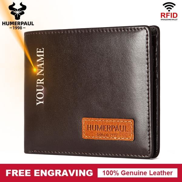 HUMERPAUL-RFID 이동식 카드 홀더 바이 폴드 지갑, 분실 방지, 에어태그 디자인 지갑, 남성 클러치, ID 창이 있는 반지갑