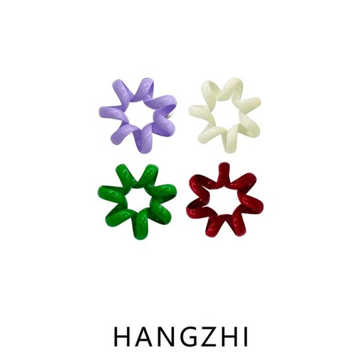 HZ 2021 새로운 유행 캔디 컬러 전화선 트위스트 꽃 금속 봄 스터드 귀걸이 패션 여성 소녀 여름 보석 선물