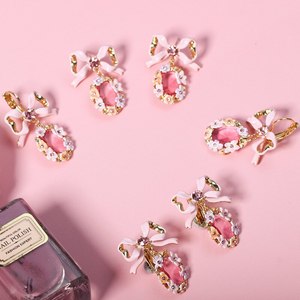 여성을 위한 로맨틱 달콤한 핑크 활 보석 드롭 귀걸이 2021 새로운 패션 쥬얼리 액세서리 큐트 우아한 좋은 선물