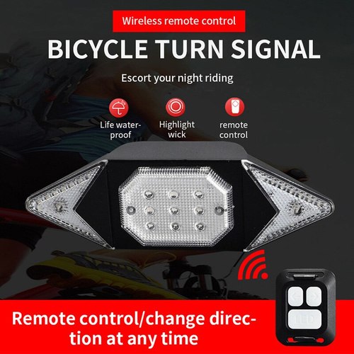 BICYCLE TURN LIGHT LED CYCLING TAIL FLASHLIGHT BIKE BACKLIGHTS 3 MODE OPTIONS FLASHING BACKLIGHT SAF
