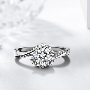 여성을위한 반지 실버 925 천연 다이아몬드 웨딩 고급 럭셔리 보석 4-10 크기 간단한 기질 연인 선물