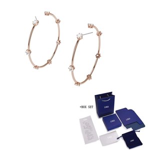 패션 액세서리 SWA 오리지널 새로운 다이아몬드 디자인 로즈 골드 크리스탈 귀걸이 여성 로맨틱 주얼리 생일 기념일 선물