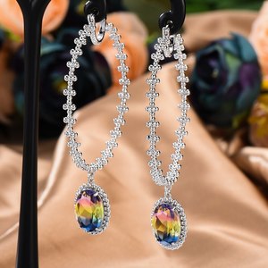 MISSVICKI 여성을 위한 화려한 반짝이 라운드 드롭 귀걸이 소녀 신부 웨딩 패션 생일 크리스마스 선물 고품질
