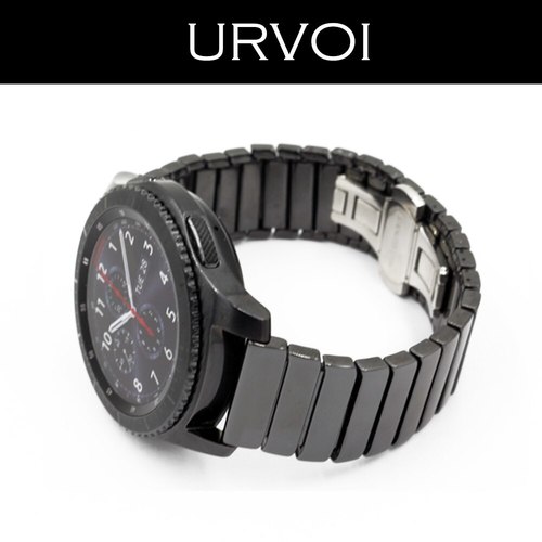 URVOI 22MM 밴드 삼성 갤럭시 기어 S3 R760 R77 세라믹 링크 팔찌 스트랩 손목 나비 클로저 퀵 릴리스 핀