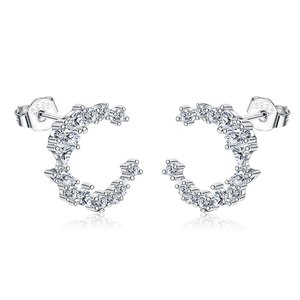 ZEMIOR S925 스털링 실버 STACKABLE STUD EARRINGS 여성용 CLEAR TWINKLE CUBIC 지르콘 귀걸이 ADORABLE FASHION JEWELRY