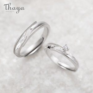 THAYA 찬스 디자인 반지에 의해 충족 고품질 S925 스털링 실버 주얼리 커플 반지 결혼 약혼 선물