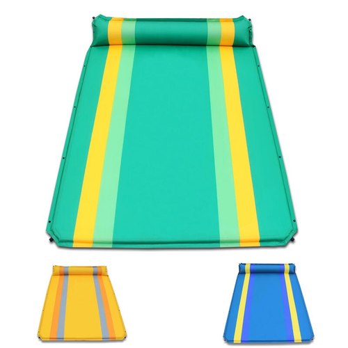 높은 품질 CS033-2 3 색 커플 2 명 자동 풍선 매트리스 야외 캠핑 여행 쿠션 PVC THICKEN WIDEN MAT