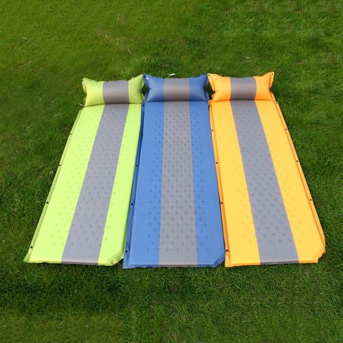 베개 포함 캠핑 슬리핑 패드 배낭 하이킹 캠프 방습 텐트용 자동 풍선 쿠션 매트