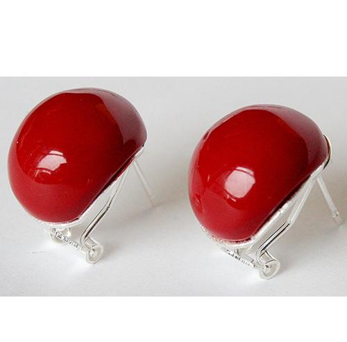 매력 925 실버 18MM 붉은 산호 구슬 귀걸이 여성 패션 주얼리, 기 판매