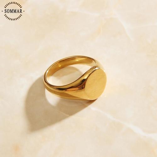SOMMAR 패션 주얼리 매력 골드 컬러 크기 6 7 8 여성 친구 결혼 반지  원형 오팔 부동