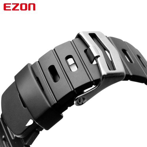 손목 시계에 대한 원래 24MM 블랙 실리콘 고무 시계 스트랩 스포츠 밴드 EZON L008 T023 T029 T031 G1 G2 G3 S2 H001 T007
