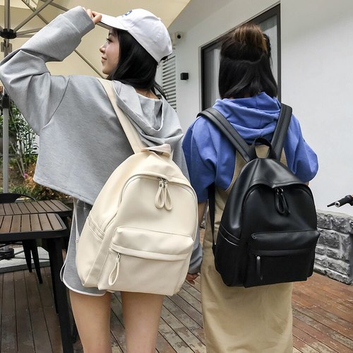 패션 여성 배낭 단색 여행 십대 소녀를위한 학생 학교 가방  숄더백