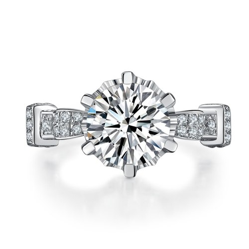 웅대한 3CT 다이아몬드 결혼 반지 여성을위한 플래티넘 950 약혼 그녀를위한 선물