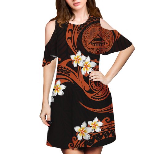 HYCOOL 폴리네시아인 부족 디자인 숙녀 드레스 사용자 정의 사모아 프린팅 짧은 소매 우아한 가운  저렴한 가격