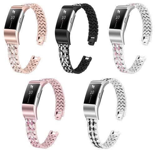 FITBIT CHARGE2를위한 스마트 워치 결박 CHARGE3를위한  5 공 3 줄 아연 합금 시계 LADY STYLE REPLACEMENT LOOP