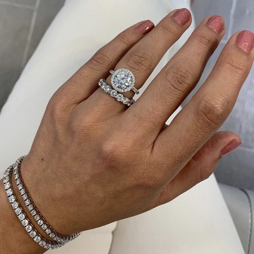 클래식 925 스털링 실버 라운드  다이아몬드 반지세트 웨딩 약혼 칵테일 반지 여성 쥬얼리에 대한