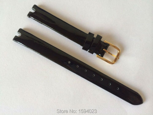 10MM (BUCKLE10MM) T003209 T-TREND 고품질 금도금 핀 버클 + 블랙 정품 가죽 시계 밴드 스트랩