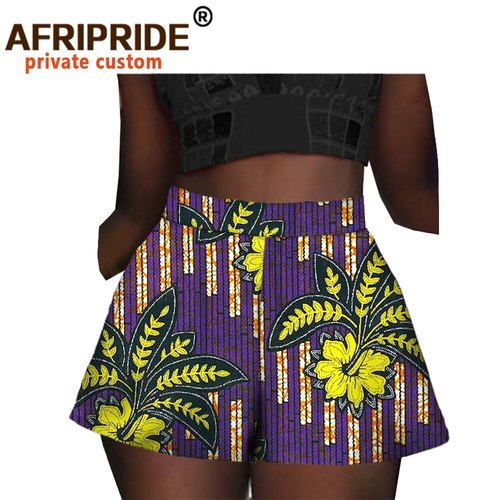 2020 여름 아프리카 앙카라 프린트 반바지 여자용 캐주얼 퓨어 코튼 바틱 패턴 A004